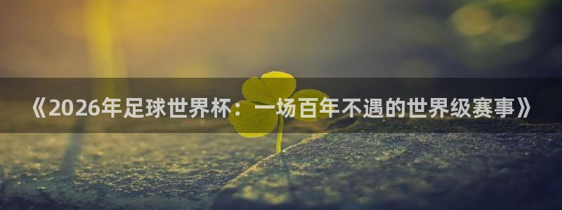 2026年世界杯直播平台:《2026年足球世界杯:一场百年不遇的世界级赛事》